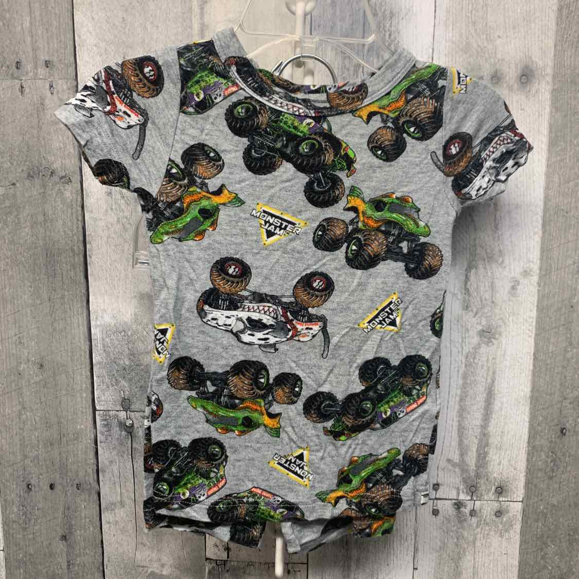 Size 12 Months Gray Print Hot Wheels 2pc PJs