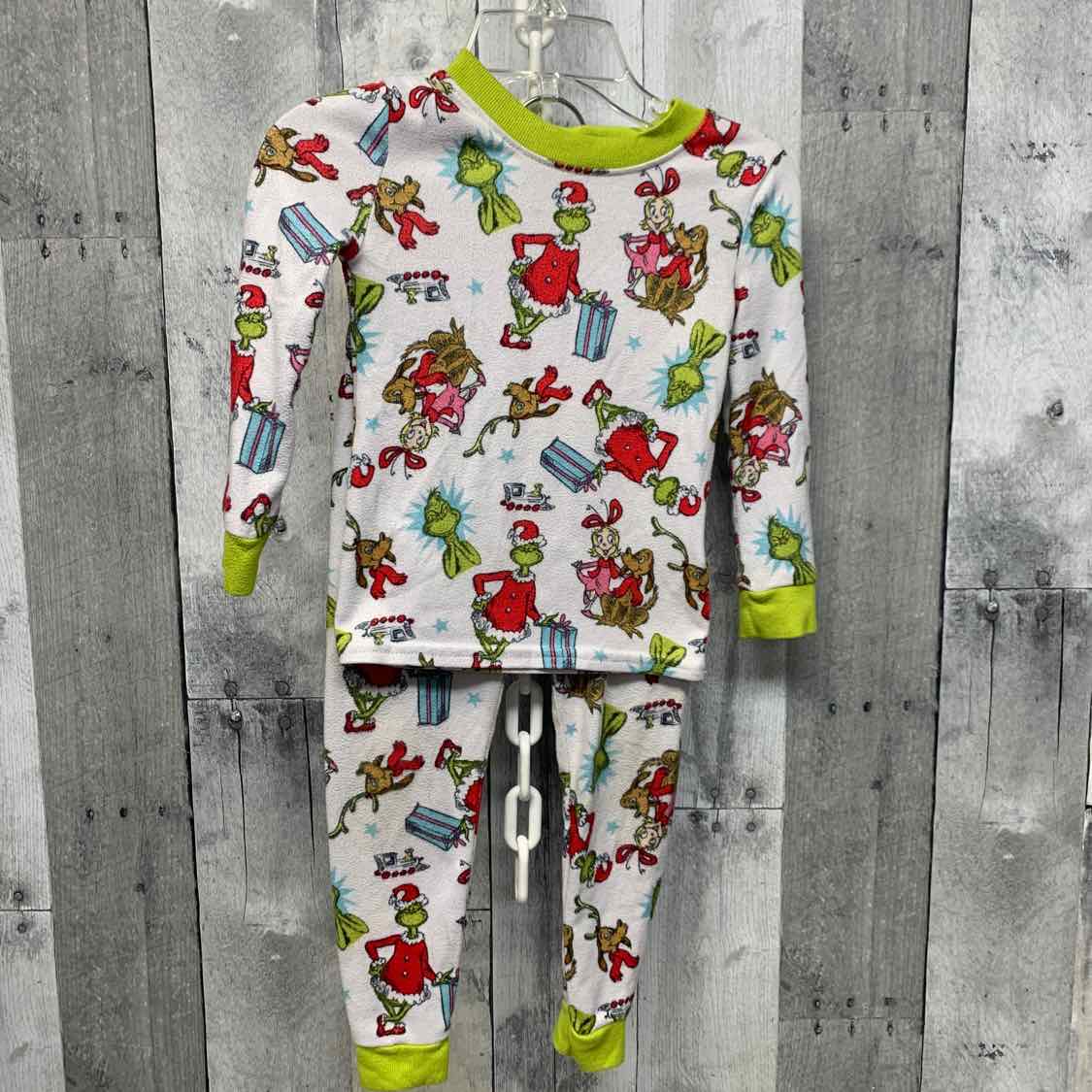 Size 2T White/Green Dr Seuss 2pc PJs