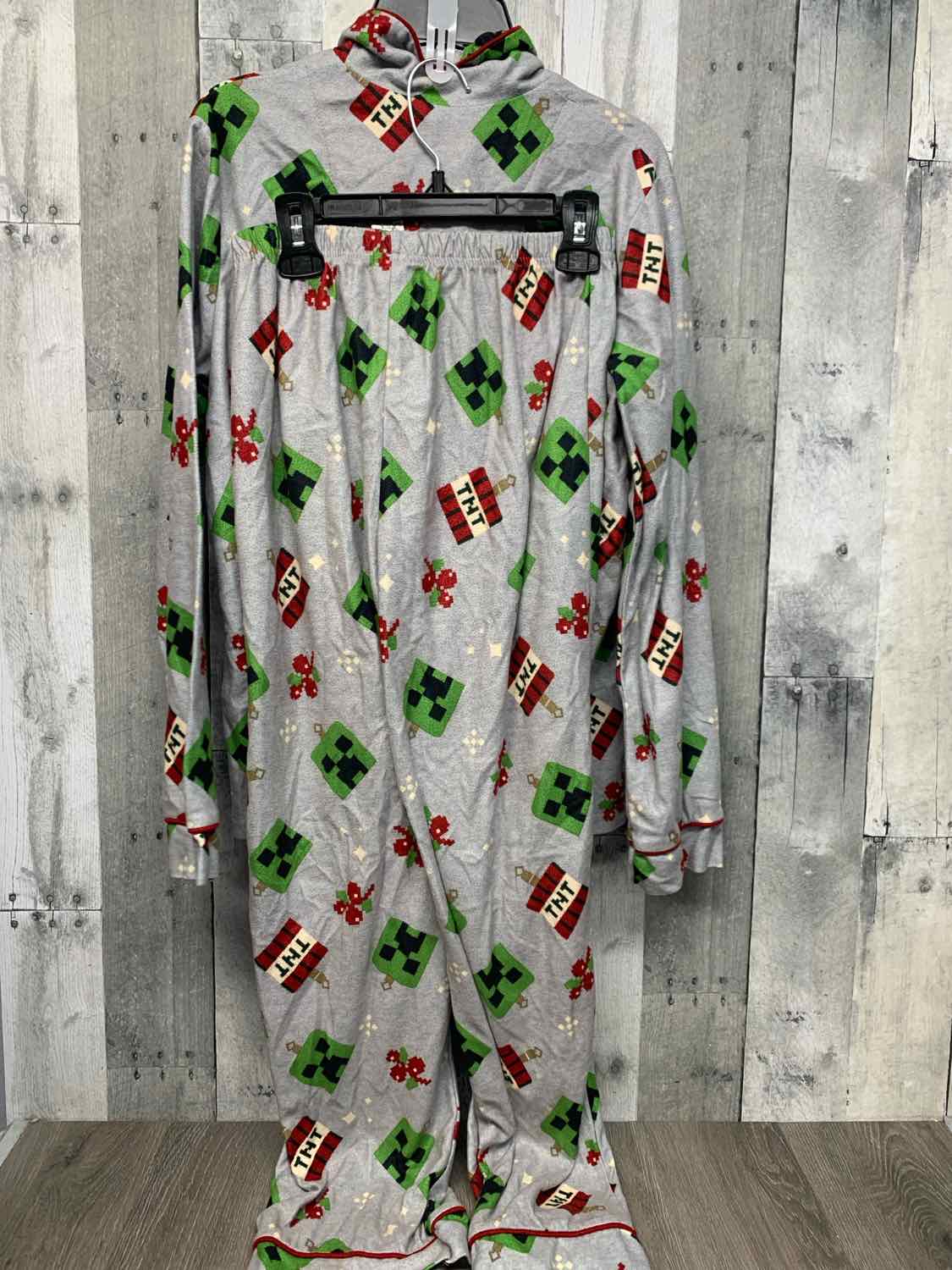 Size Large Gray Print Minecraft 2pc PJs