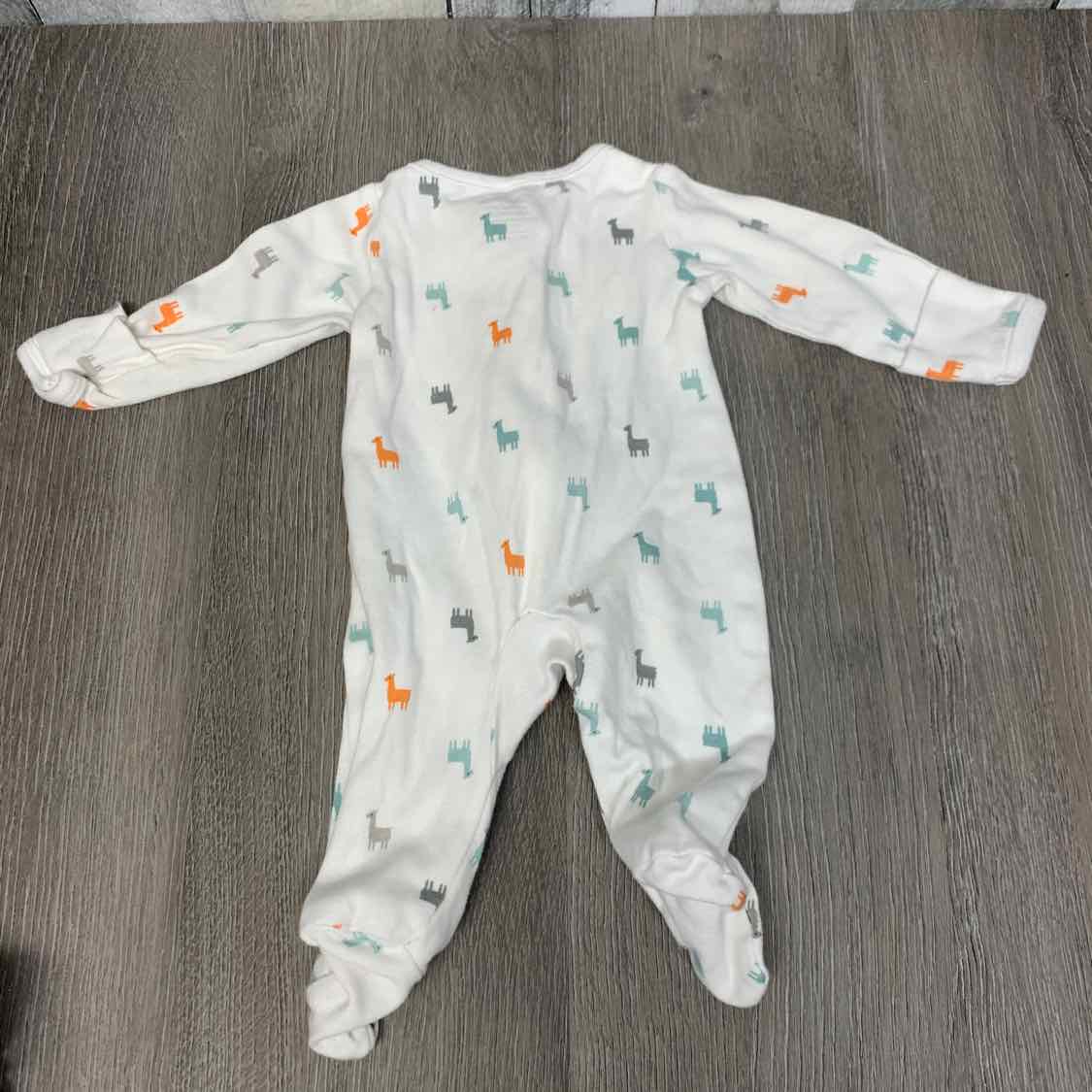 Size Preemie White Print Simple Joys Footy PJs