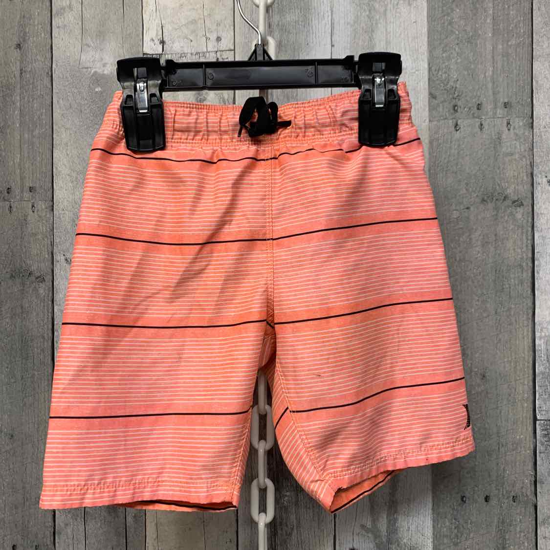 Size 4/5 Orange Striped Hurley Swim Trunks