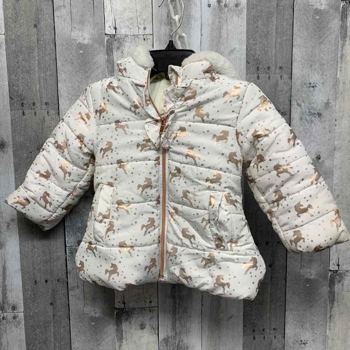 Size 24 Months White/Gold B Brand Snow Jacket