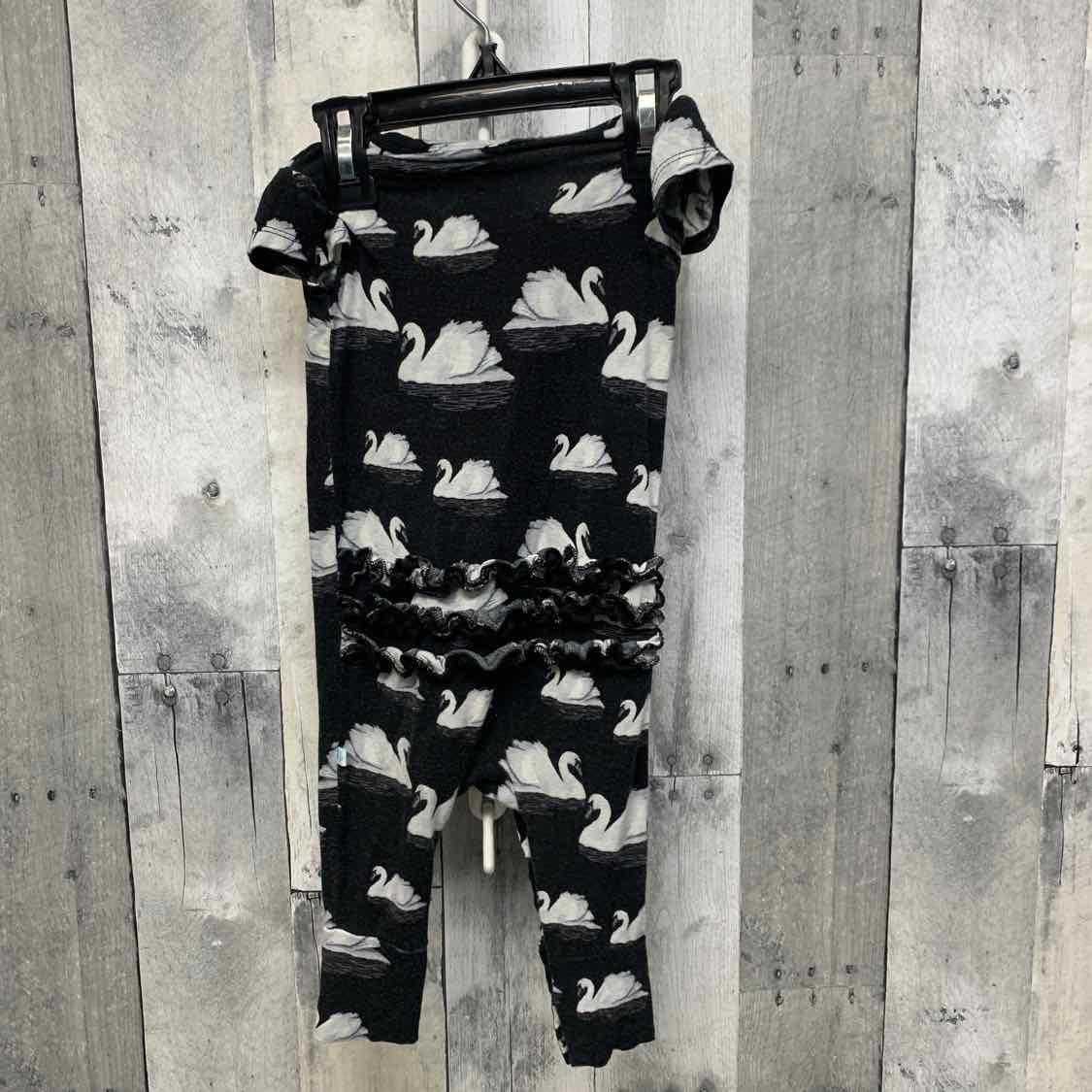 Size 6-9 Months Black Print Posh Peanut Romper