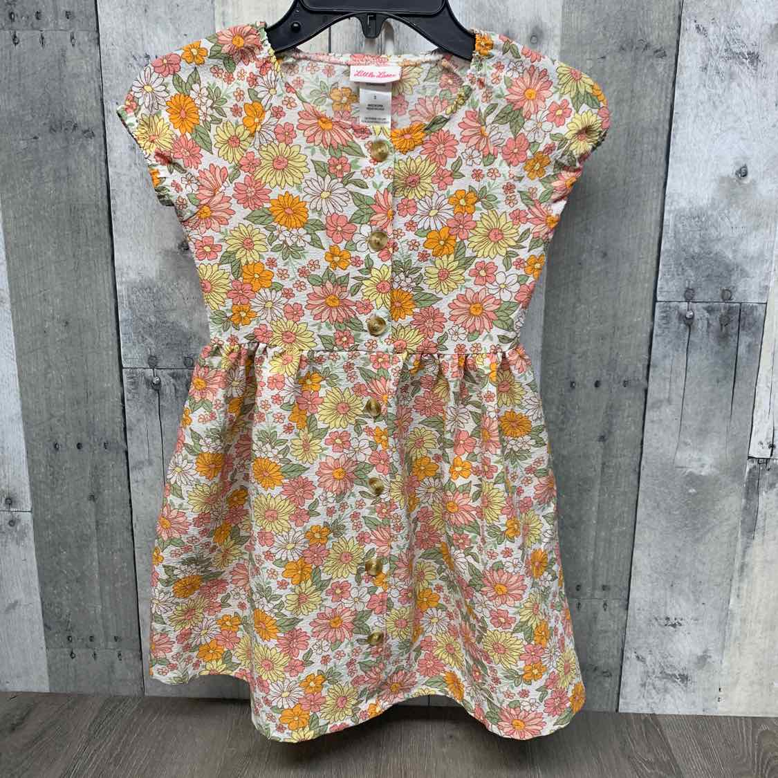 Size 5 Pink/Yellow Little Lass Dress - Knit