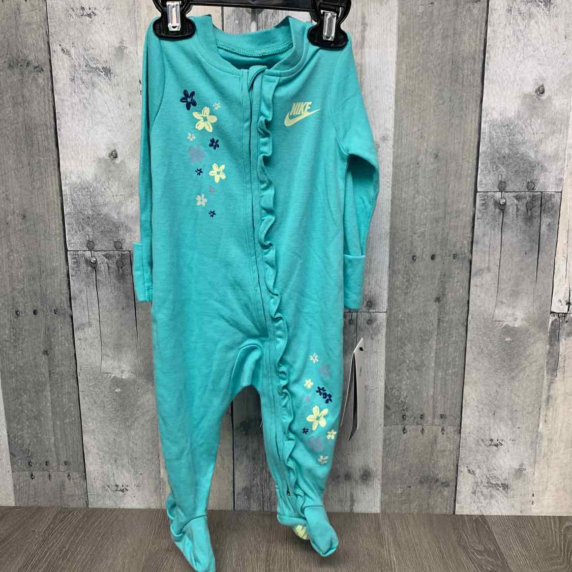 Size 6 Months Teal Graphic Sport Brand Footy PJs