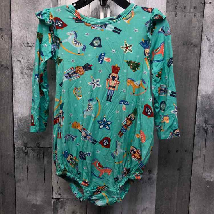 Size 2T Green Print Posh Peanut Romper