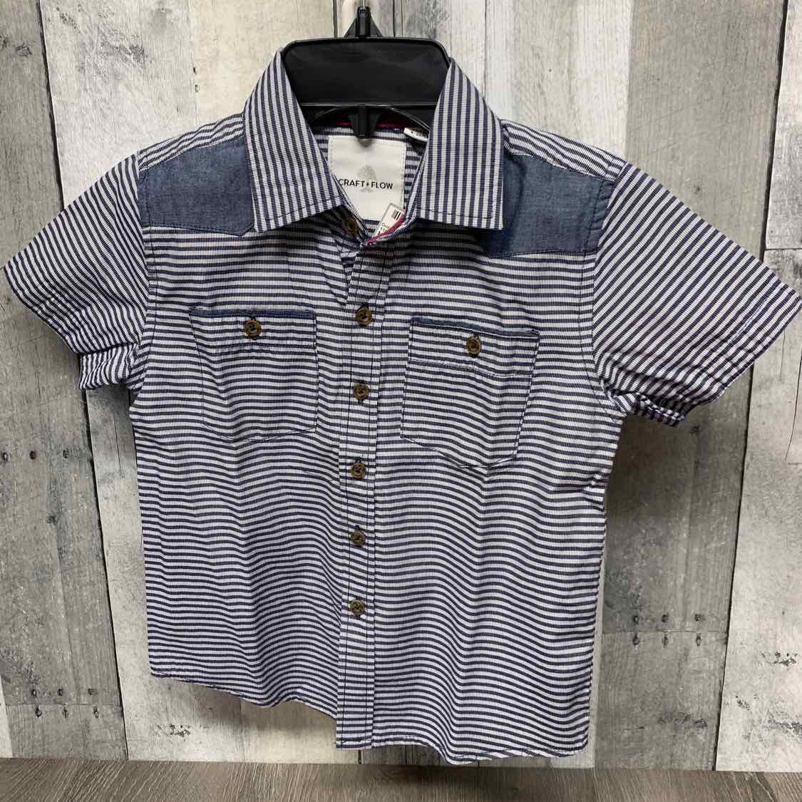 Size 4 Navy Striped B Brand Button Up