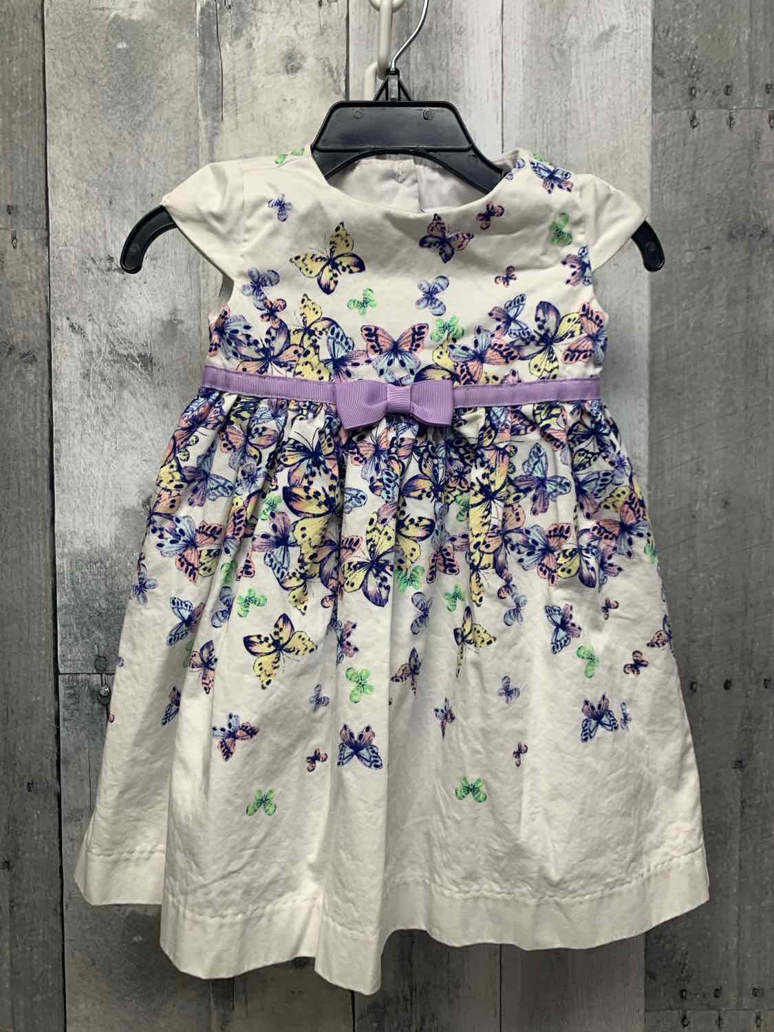 Size 12 Months White/Purple B Brand Dress
