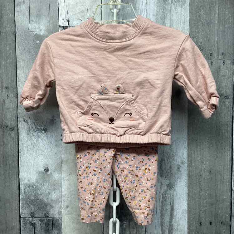 Size 3 Months Pink Print Carter's Shirt/Leggings - OodlesCB
