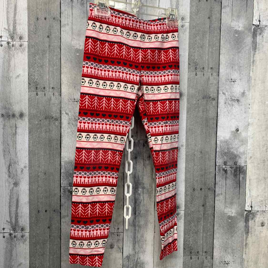 Size 7/8 Red Print Holiday Brands Leggings