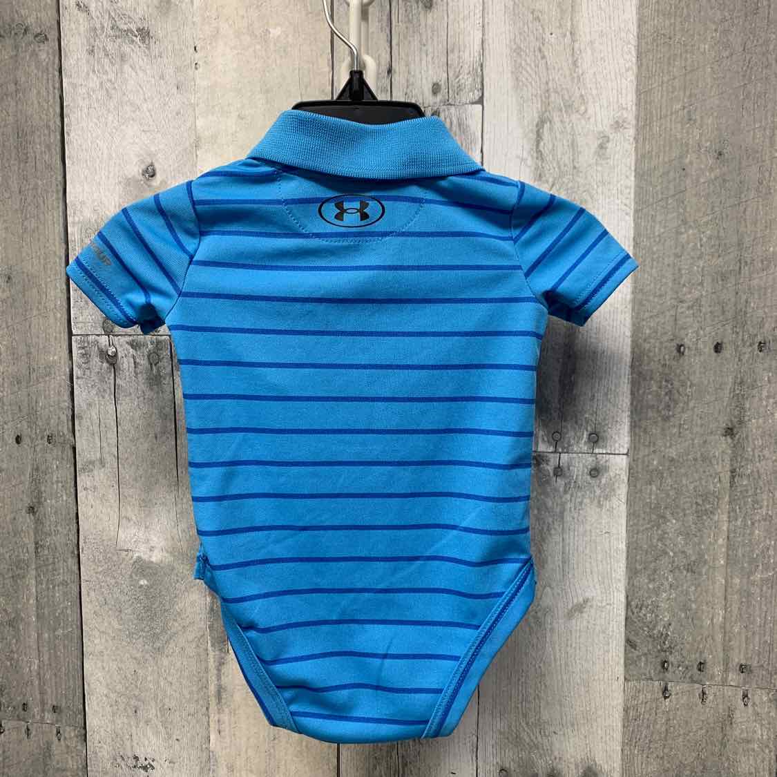 Size 0-3 Months Blue Striped Sport Brand Bodysuit