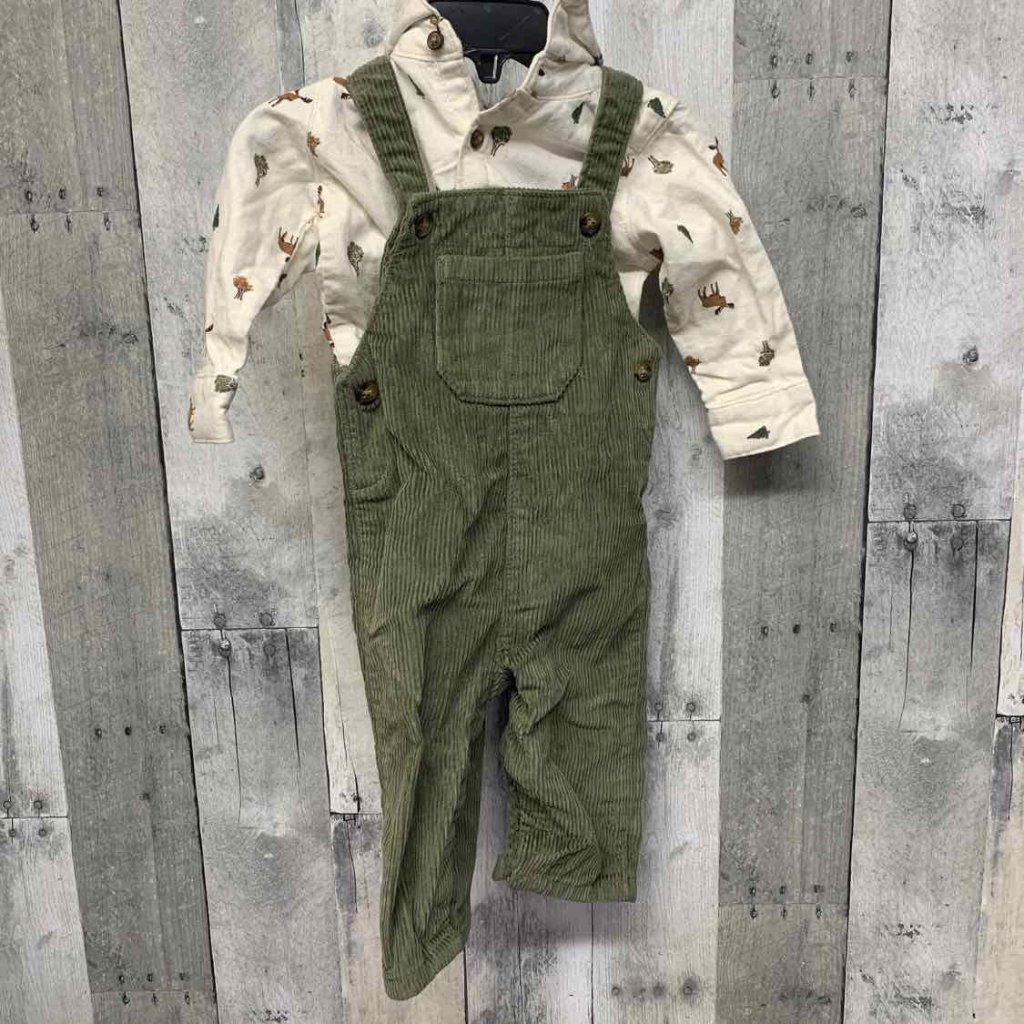 Size 6-9 Months White/Green Child of Mine Shirt/Pants