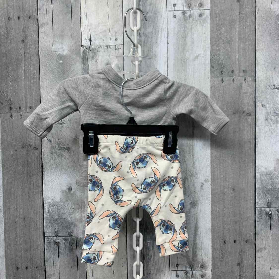 Size Newborn Gray/White Disney Shirt/Pants