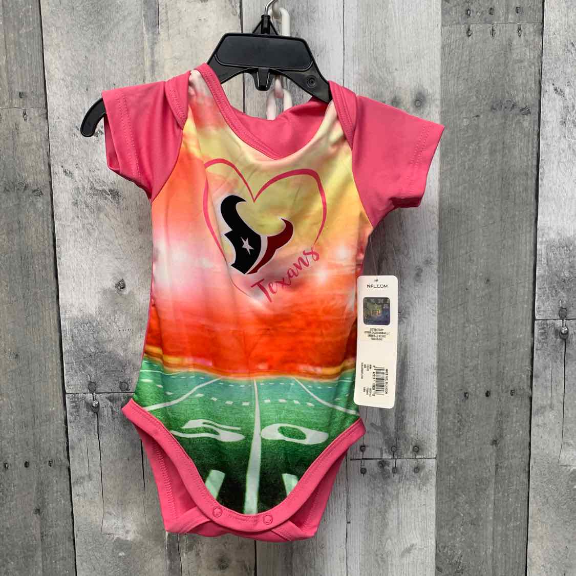 Size 6-9 Months Pink Print Team Apparel Bodysuit
