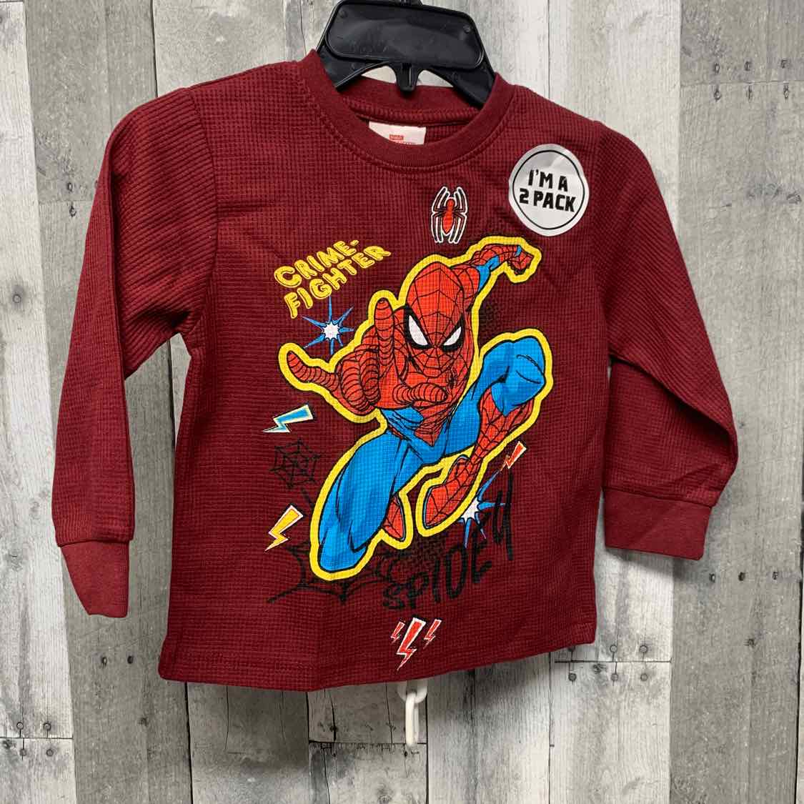 Size 4 Burgundy Graphic Marvel Long Sleeve Shirt