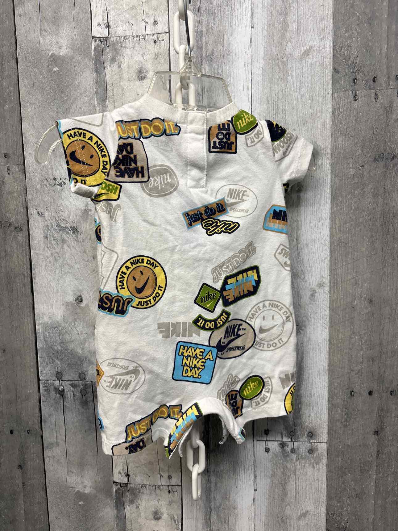 Size 3 Months White Print Sport Brand Romper