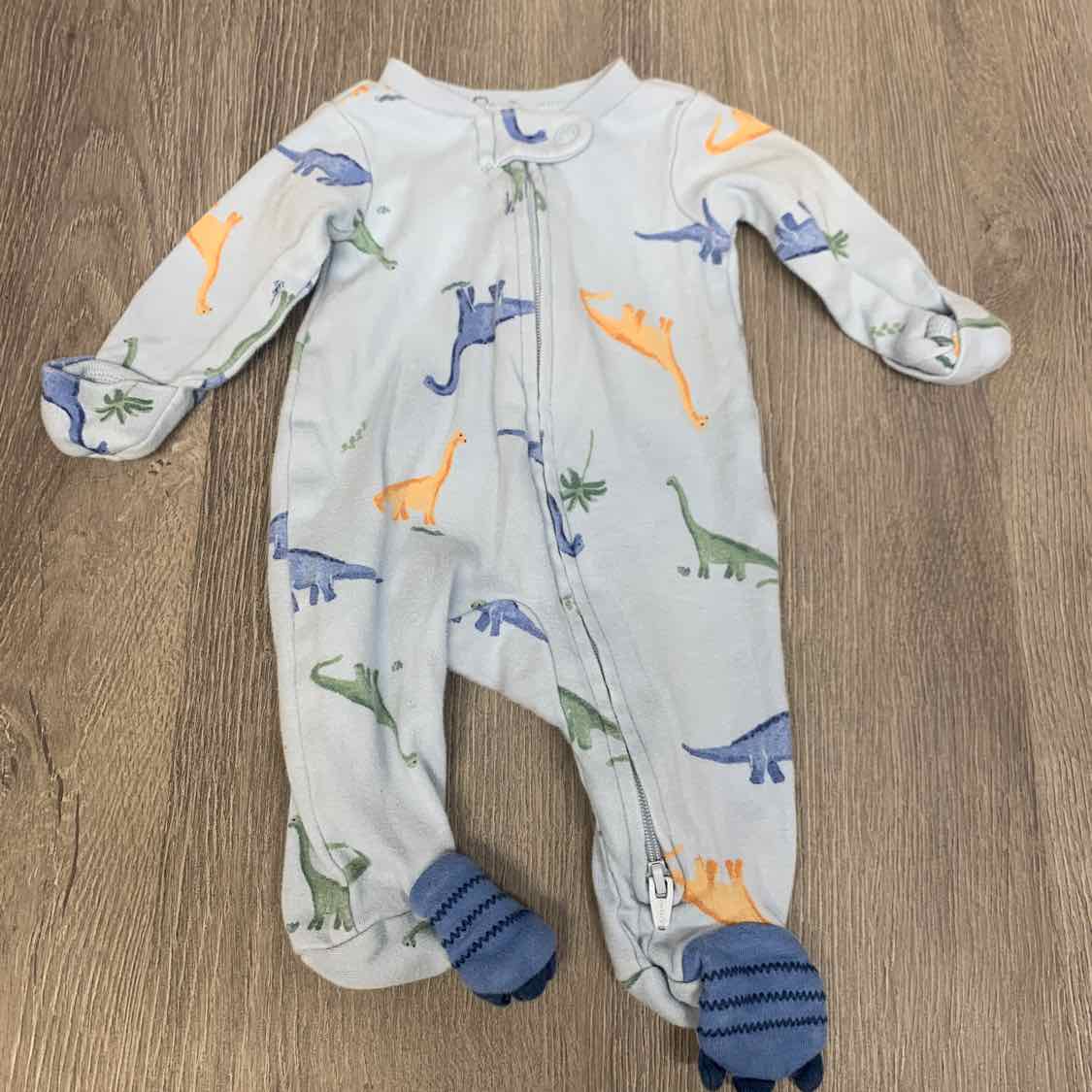 Size Preemie Blue/Orange Child of Mine Footy PJs