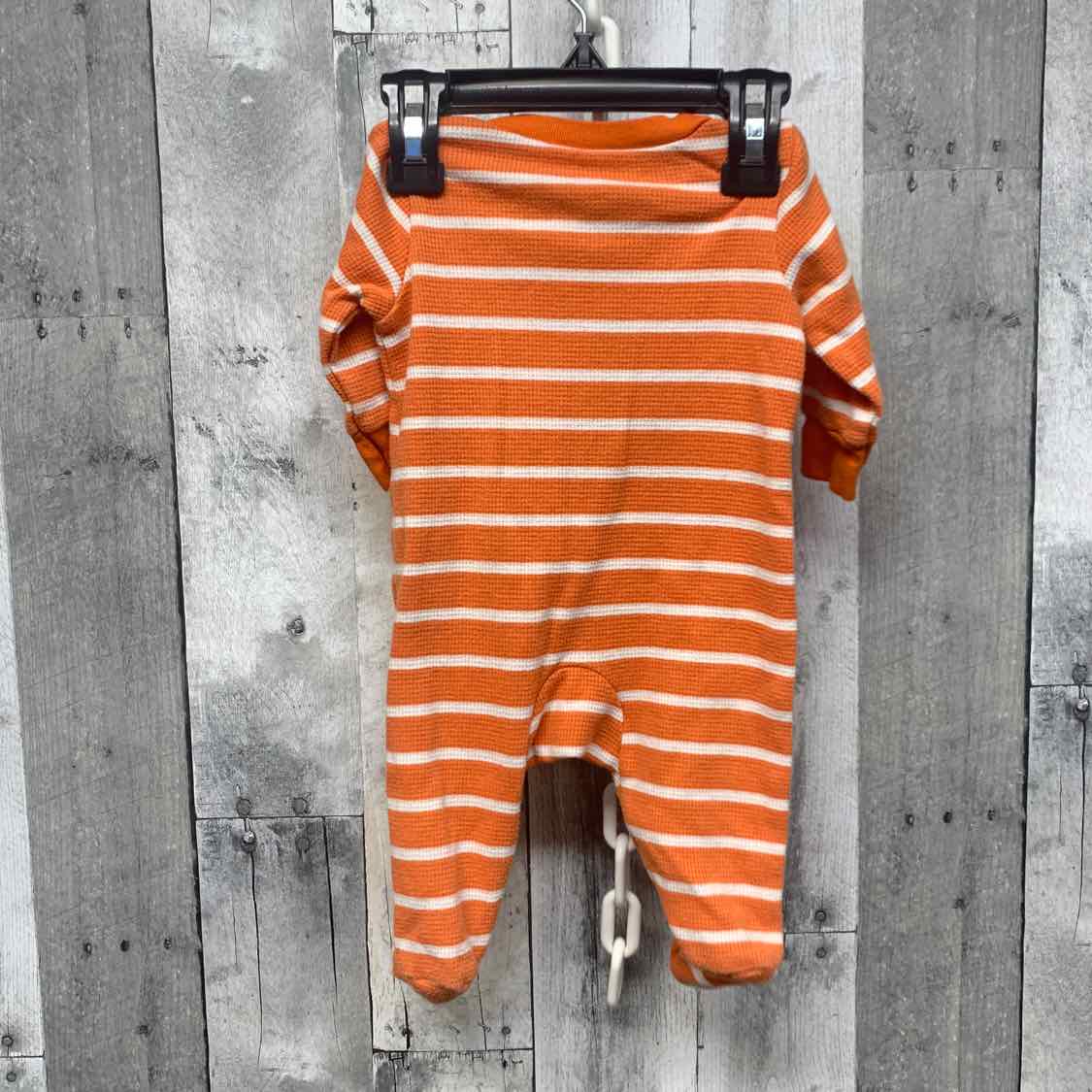 Size 3 Months Orange/White Just One You Footy PJs