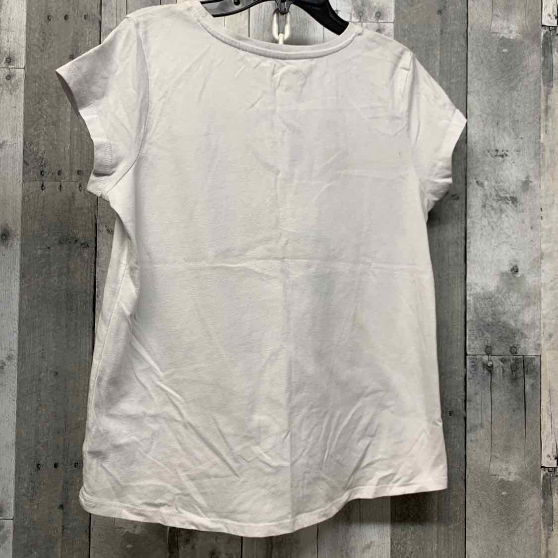 Size 14/16 White Print Holiday Brands T Shirt