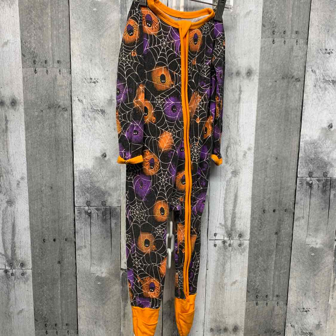 Size 12-18 Months Orange/Purple Bamboo Footy PJs