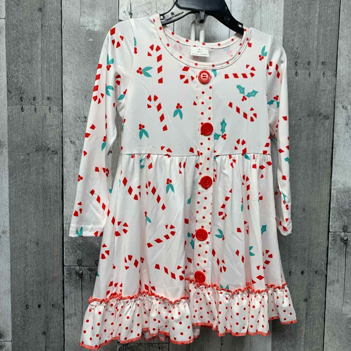 Size 2T White Print Boutique Brand Dress