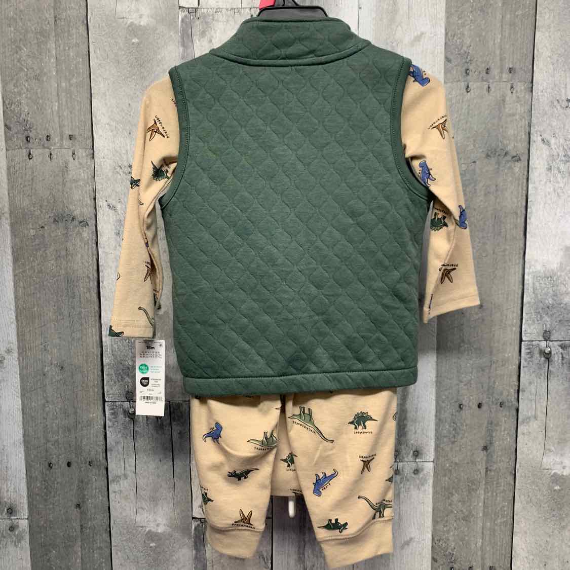 Size 18 Months Tan/Green Child of Mine Shirt/Pants