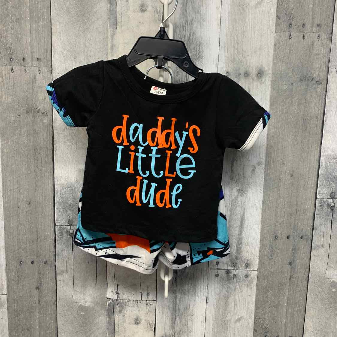 Size 3-6 Months Black/Blue B Brand Shirt/Shorts