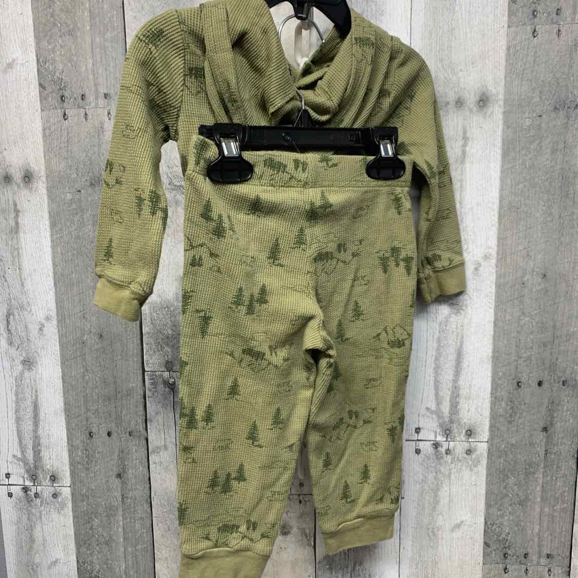 Size 18 Months Green Print Carter's Shirt/Pants