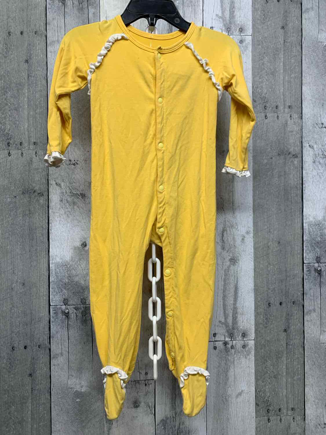 Size 6-9 Months Yellow Bamboo Footy PJs