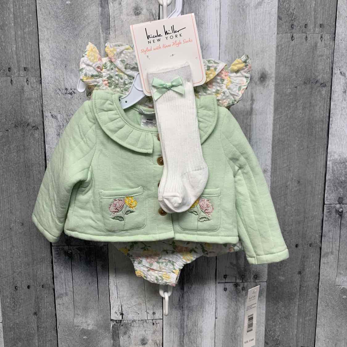 Size 3-6 Months Green/White Nicole Miller Shirt/Jumper