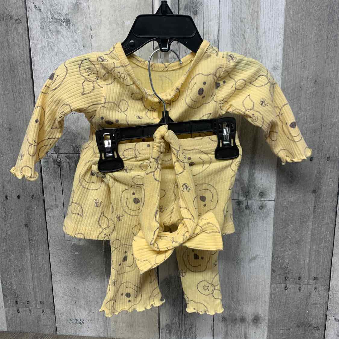 Size 0-3 Months Yellow Print Disney Shirt/Pants