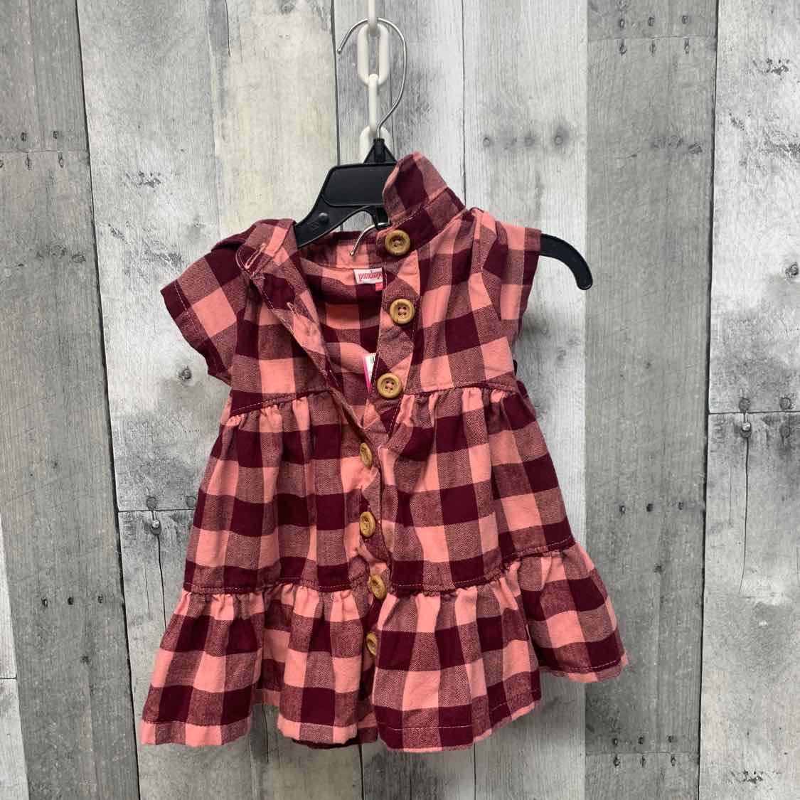 Size 12 Months Pink Plaid Penelope Mack 2pc Dress