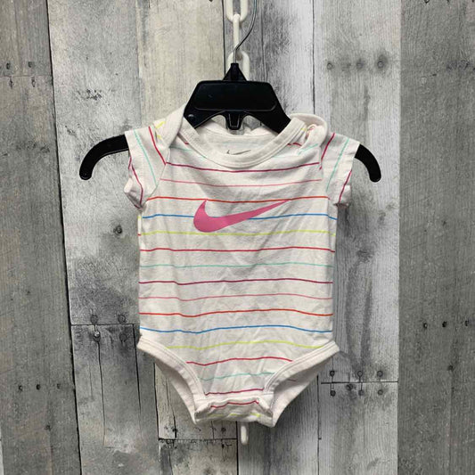 Size 3 Months White/Pink Sport Brand Bodysuit