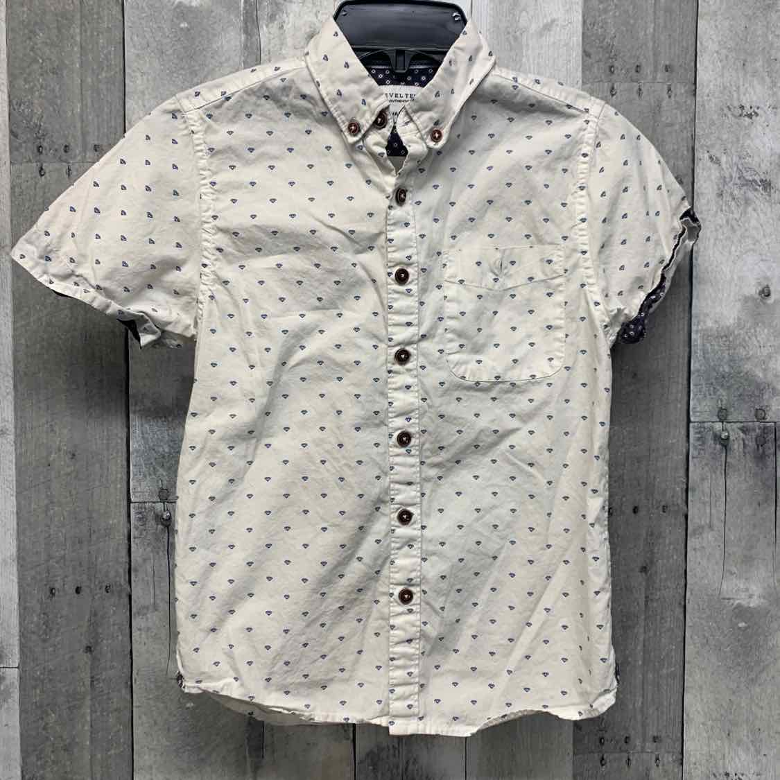 Size 8 White/Blue B Brand Button Up