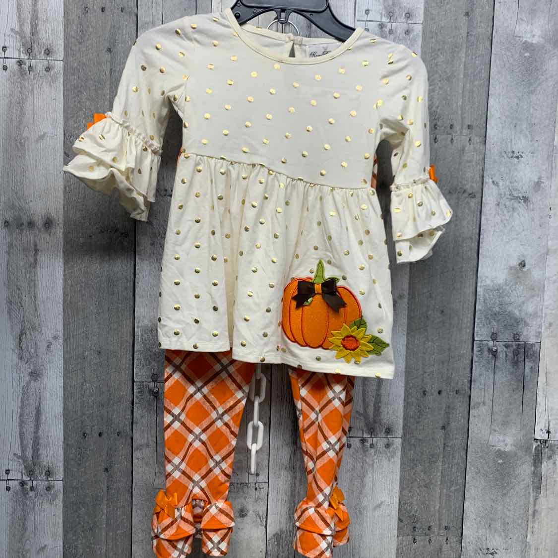 Size 4T Ivory/Orange Rare Editions Shirt/Pants