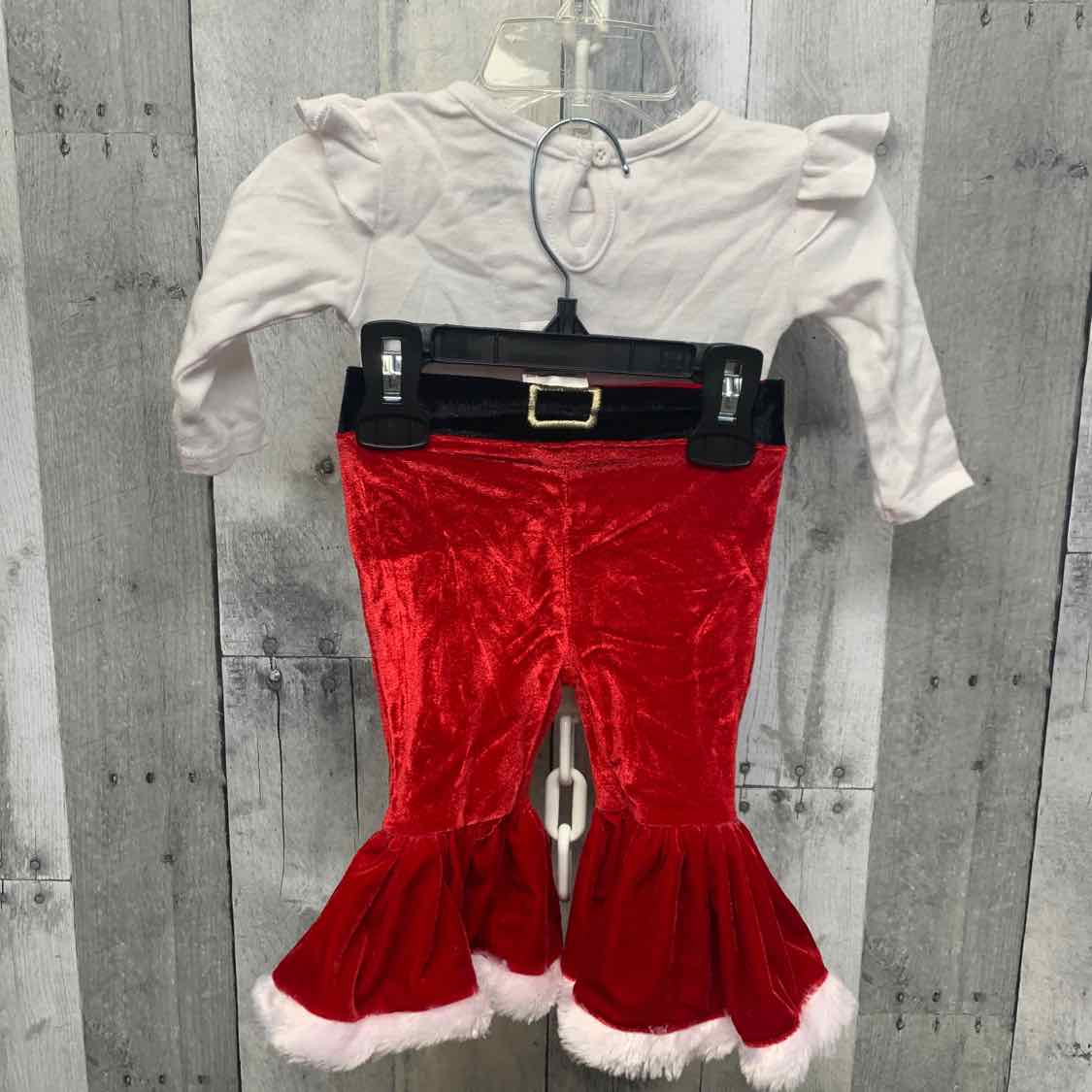 Size 6 Months White/Red Baby Essentials Shirt/Leggings