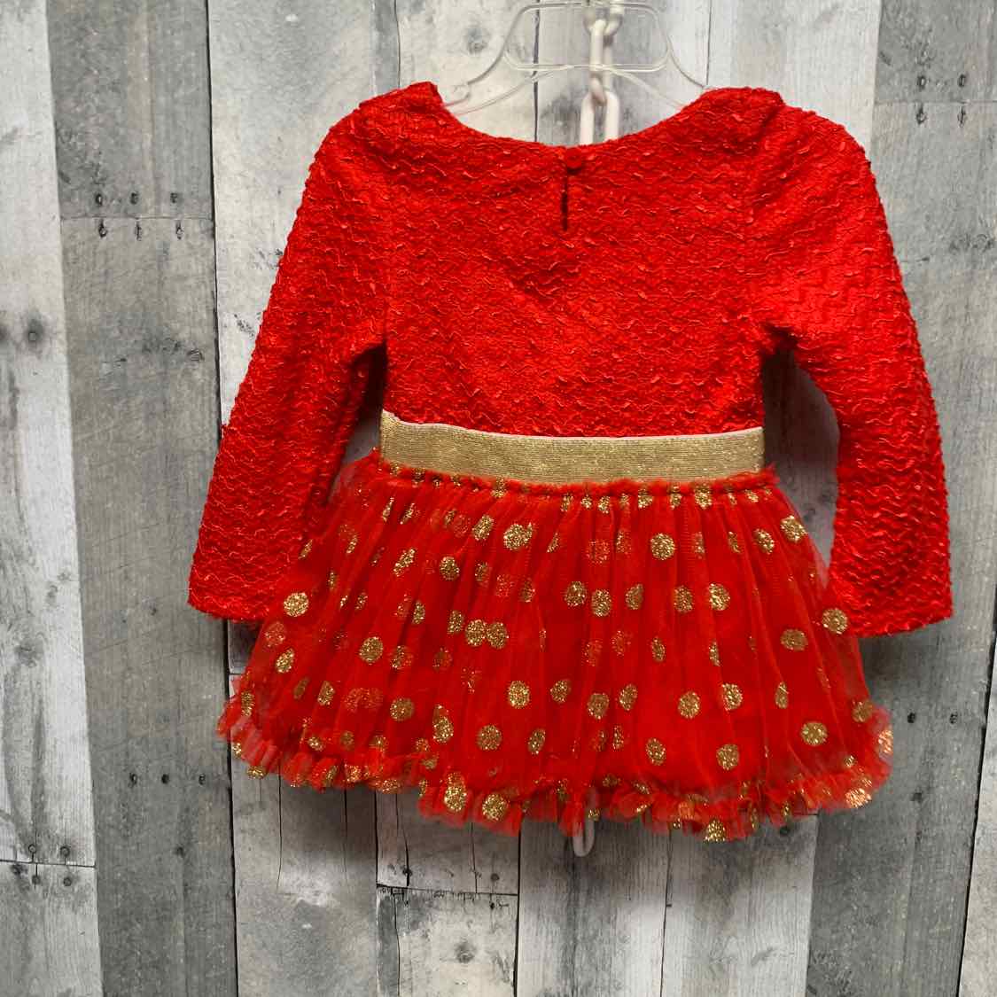 Size 2T Red/Gold Mid Brand Dress
