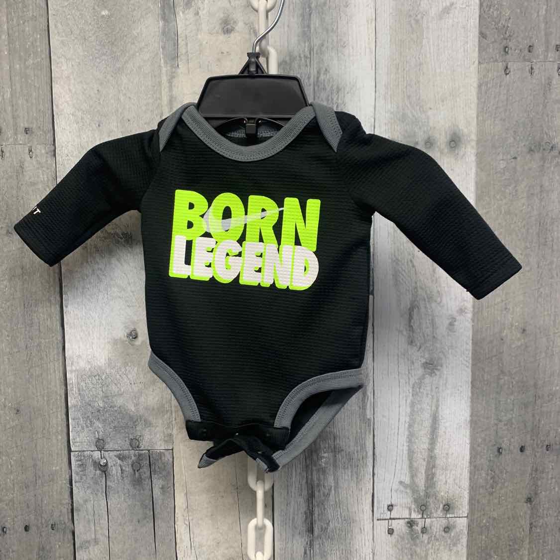 Size Newborn Black/Gray Sport Brand Bodysuit