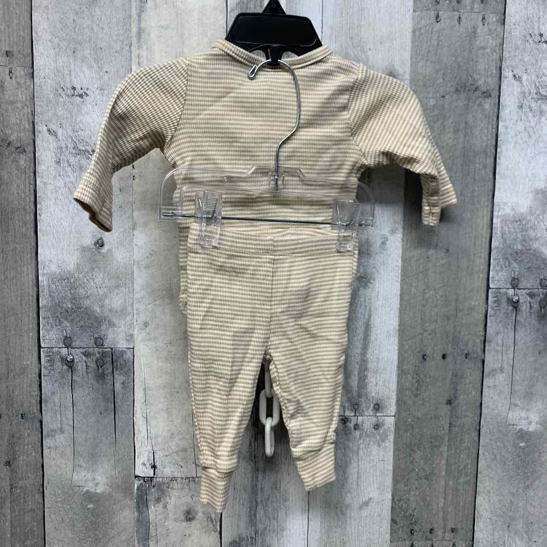 Size 3 Months Tan Striped Carter's Shirt/Pants