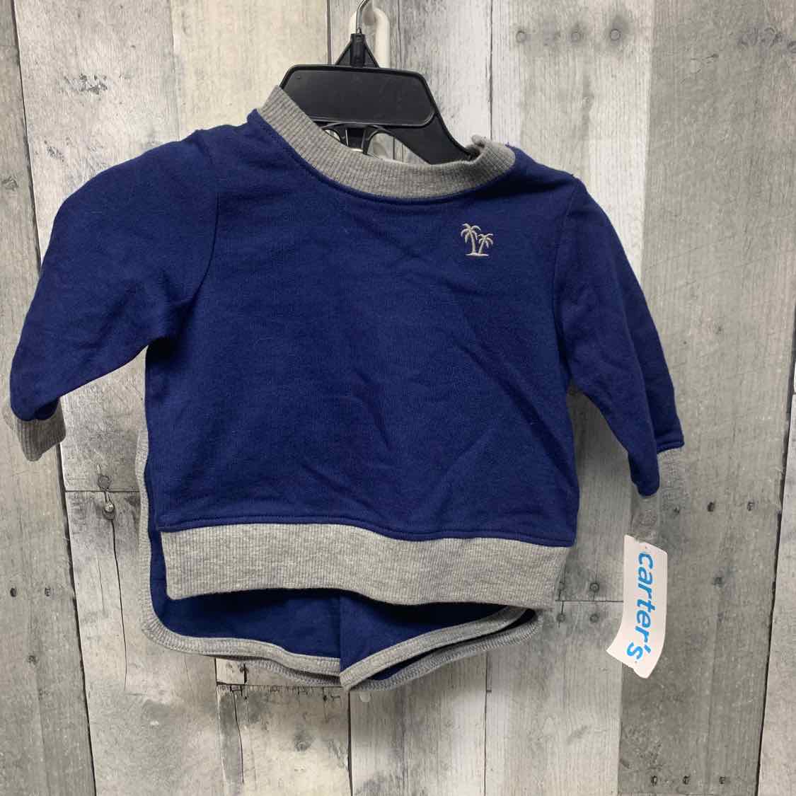 Size 3 Months Navy/Gray Carter's Shirt/Shorts