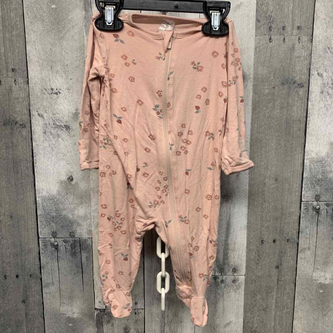 Size 0-3 Months Pink Floral Print Modern Moments by Gerber Footy PJs