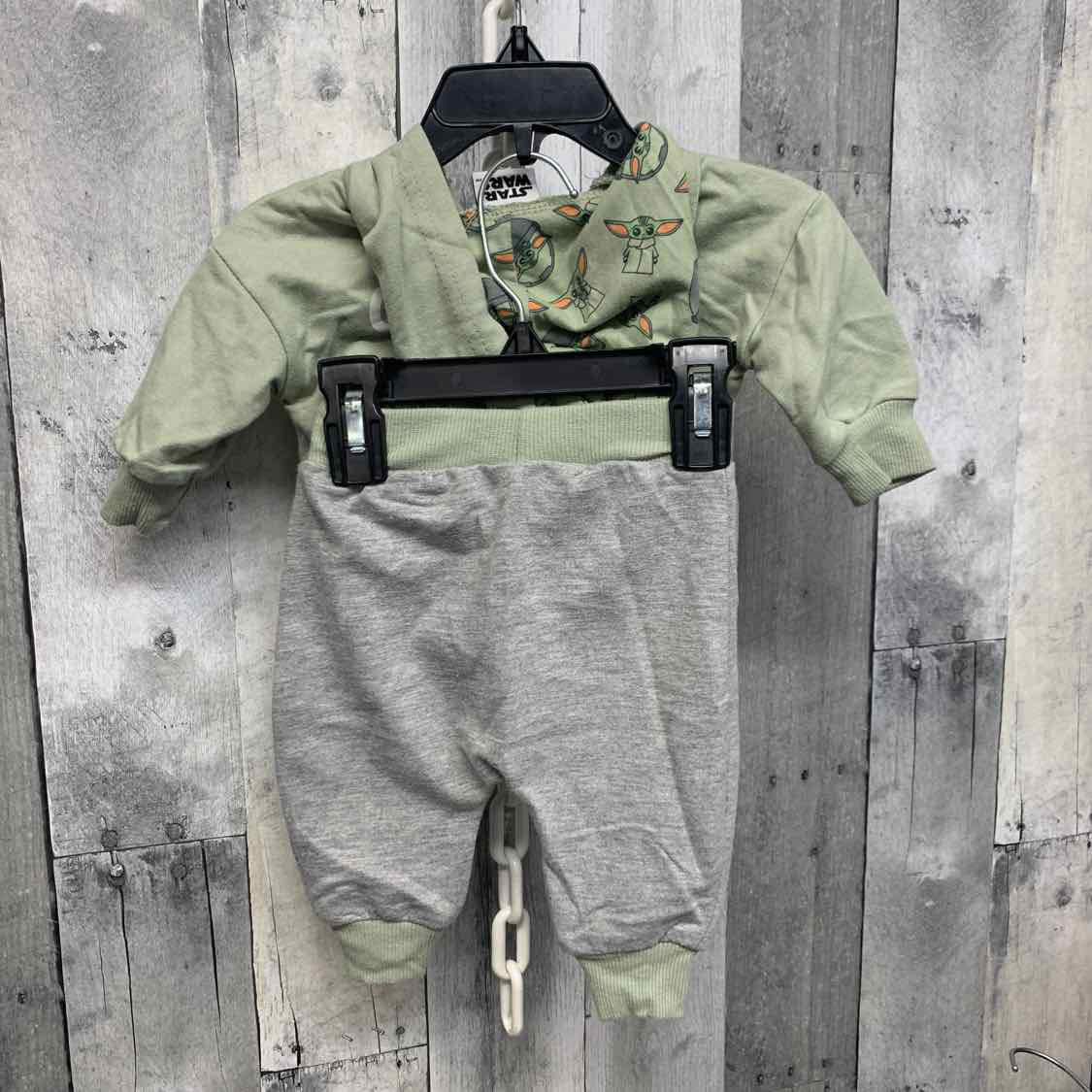 Size 0-3 Months Gray/Green Star Wars Sweats - 2pc
