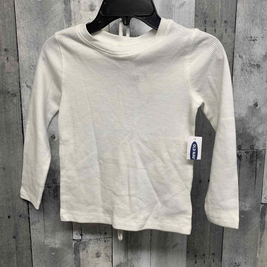Size 5T White Old Navy Long Sleeve Shirt