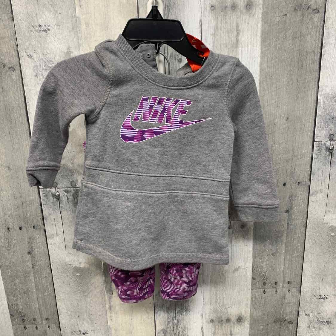 Size 6-9 Months Gray/Purple Sport Brand Shirt/Leggings