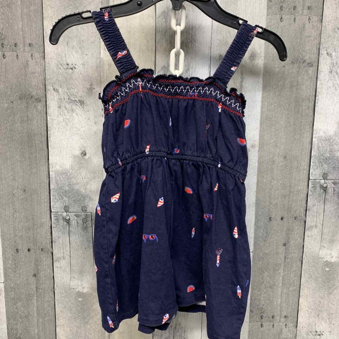 Size 5T Navy Print Carter's Romper