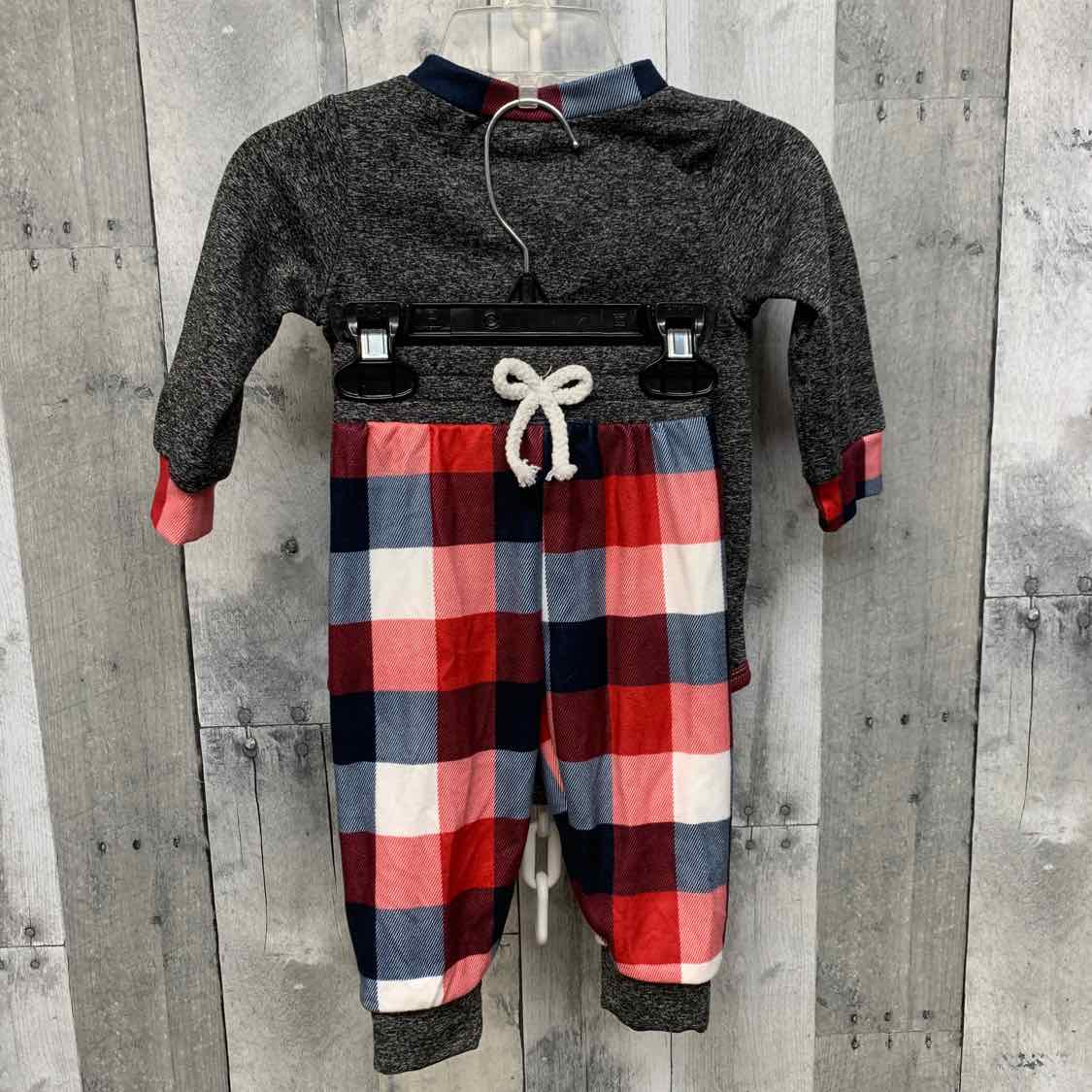 Size 3-6 Months Gray/Red B Brand Shirt/Pants