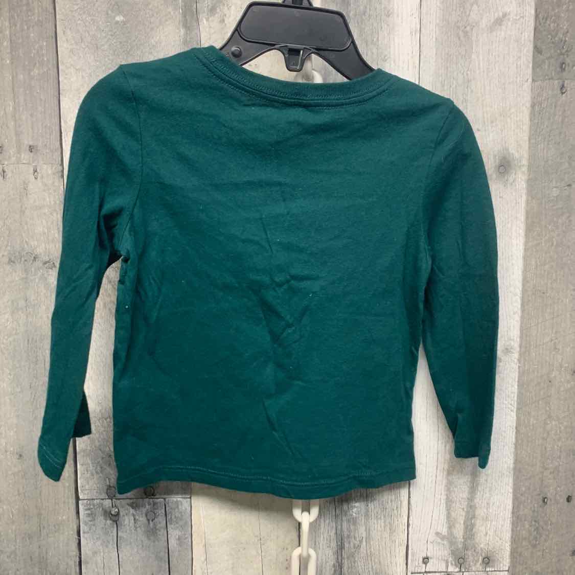 Size 2T Green Graphic Holiday Brands Long Sleeve Shirt