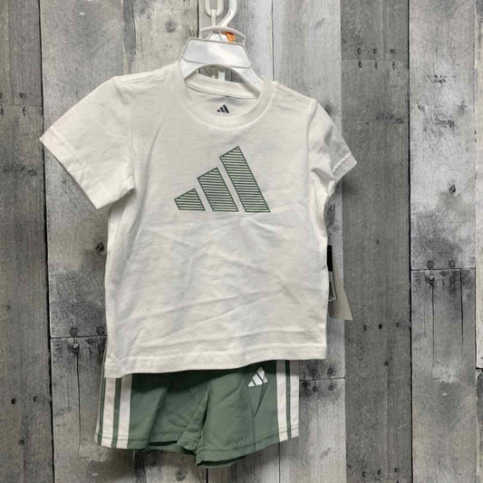 Size 12 Months White/Green Sport Brand Shirt/Shorts - OodlesCB