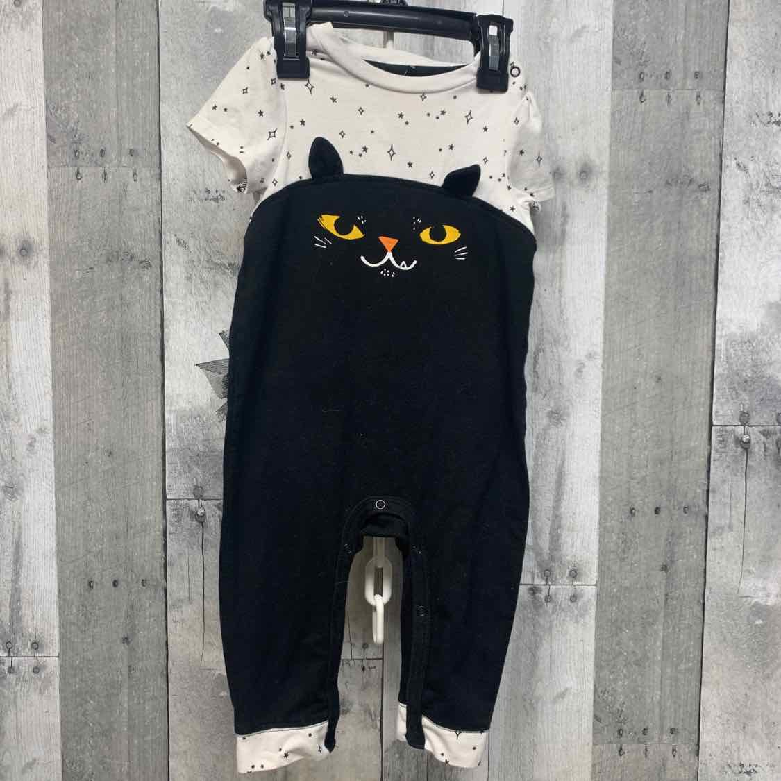 Size 6-9 Months Black/White Cat & Jack Romper