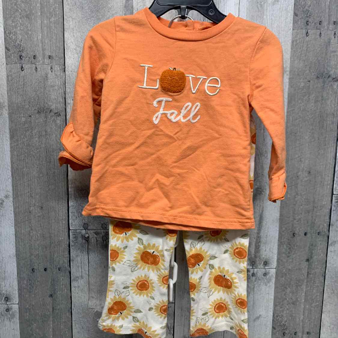 Size 18 Months Orange/White Chick Pea Shirt/Leggings